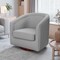 Merrick Lane Wyn Upholstered Club Style Barrel Chair with Sloped Armrests and 360 Degree Swivel Base in a Vinyl Wrap